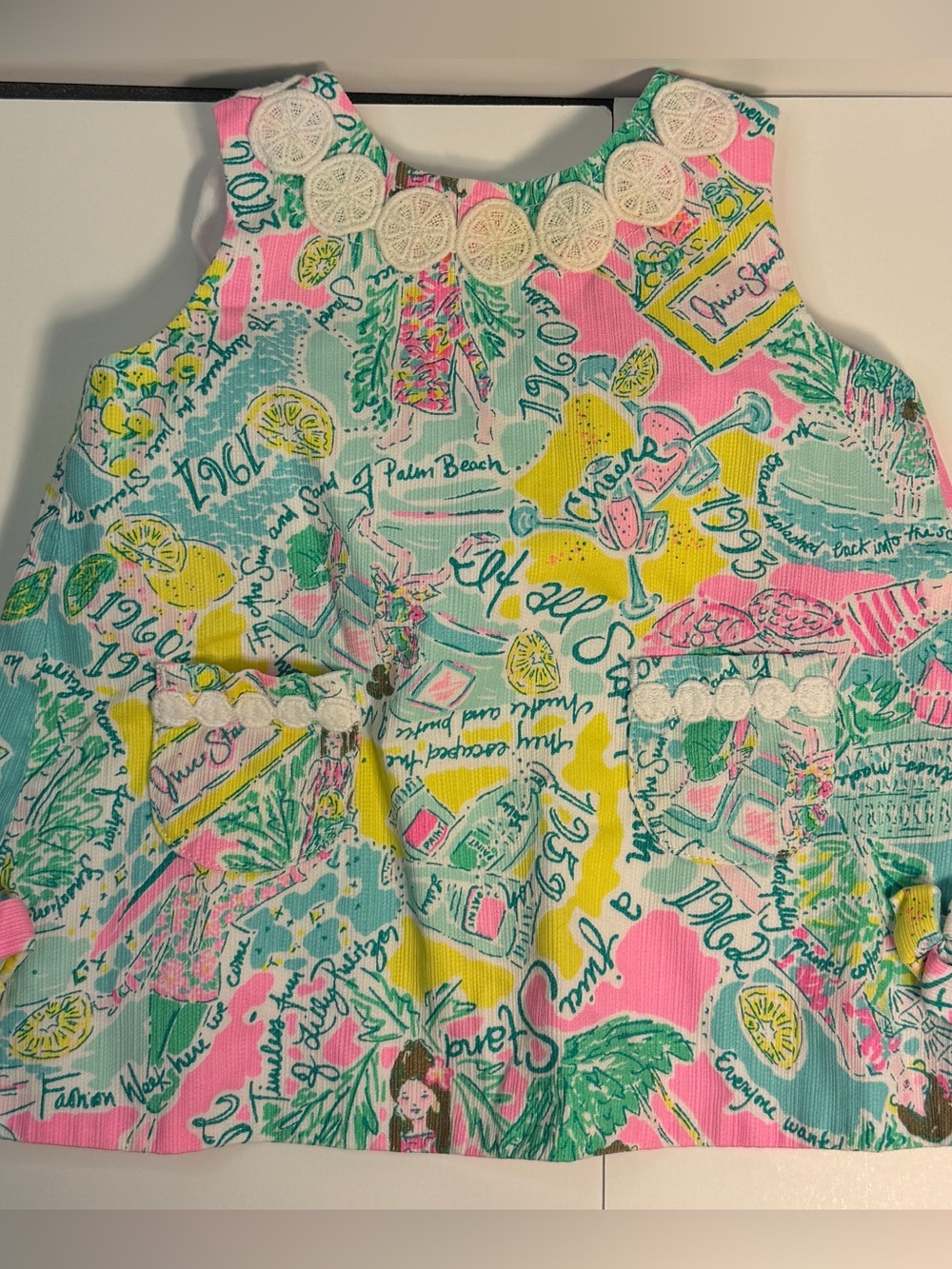 Lilly Pulitzer Baby Shift Dress Bloomers 3-6M In The Beginning Juice Stand
